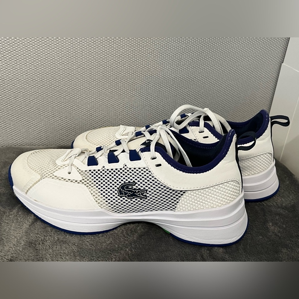 Lacoste AG-LT 21 men’s sneakers OrthoLite anti-microbial footbed. White blue 9.5 - Picture 3 of 12